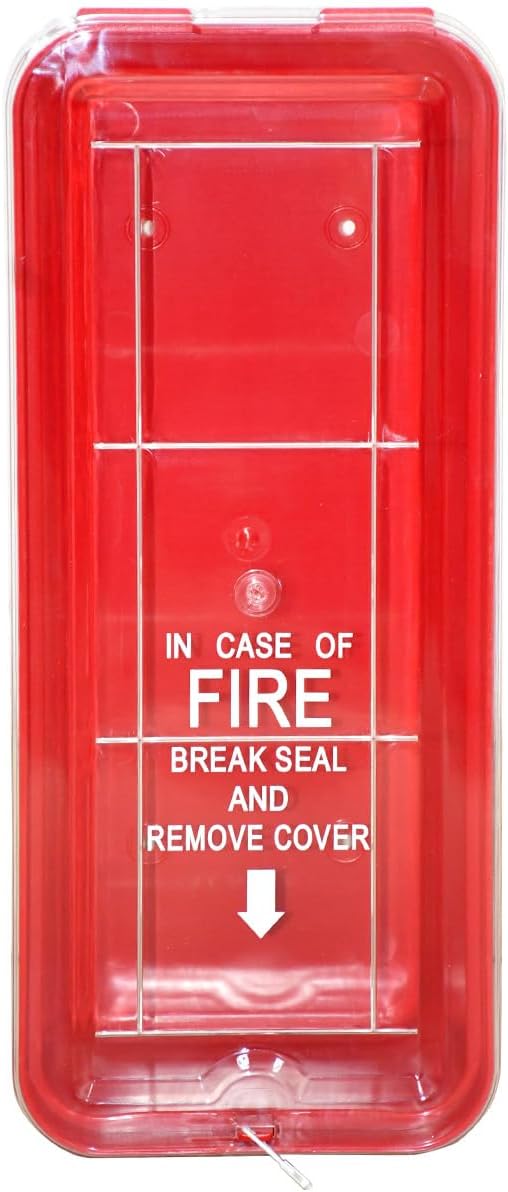 Victory Fire Extinguisher Cabinet Box Plastic Red Cabinet with Cover for 5lb 10lb Extinguisher (for 5LB Fire Extinguisher)