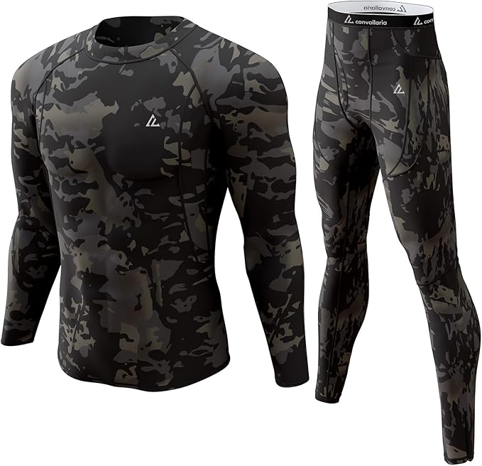 CL convallaria Thermal Underwear Long Johns Set Mens Winter Gift Hunting Gear Sport Base Layer Bottom Top