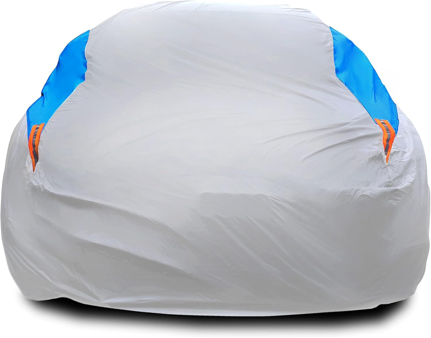 MORNYRAY Waterproof Car Cover All Weather Snowproof UV Protection Windproof Outdoor Full car Cover, Universal Fit for Sedan (Silvery, Fit Hatchback Length(Up to 173 inch)