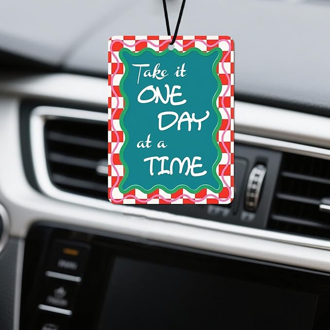 Inspirational Quote Cologne Car Air Fresheners 4 - Pack Colorful Retro Design, Ideal Gift for Friends & Self - Care, for Car, Closet & Home