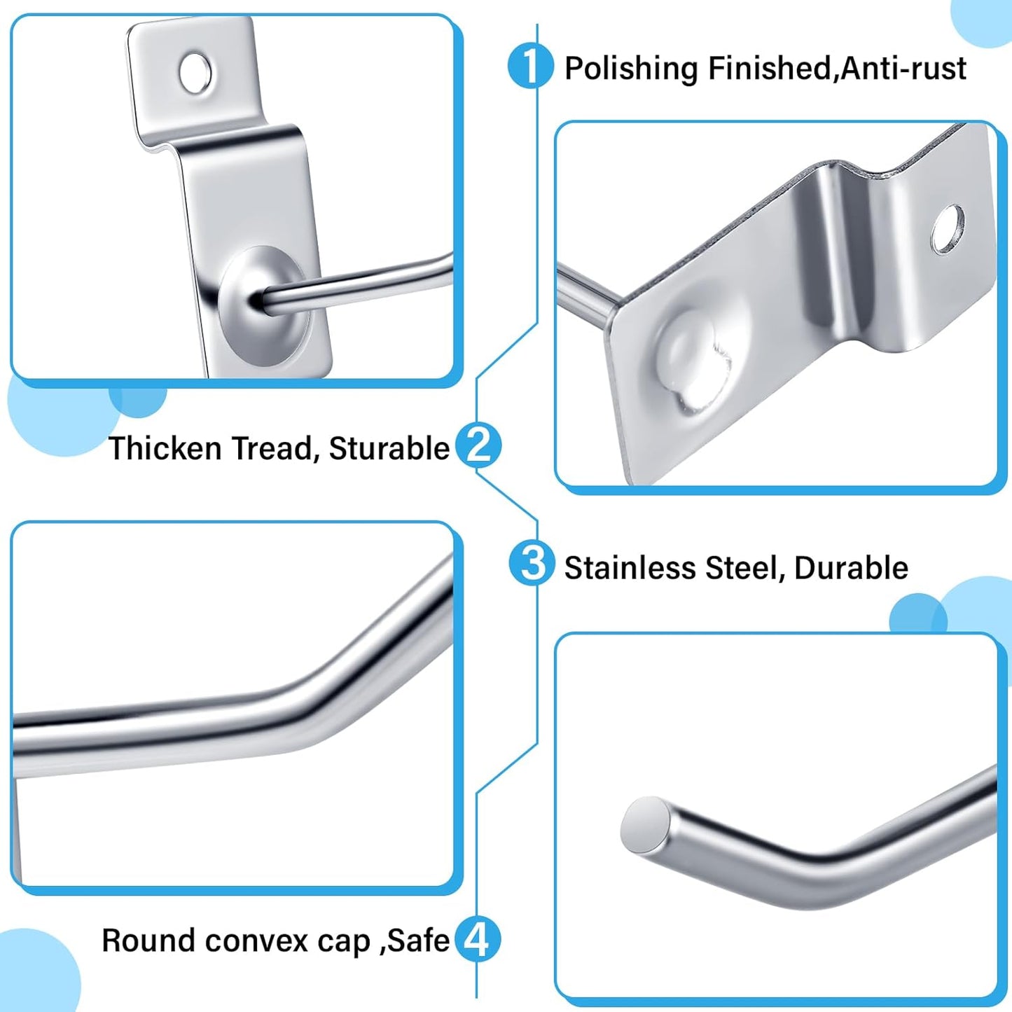 Moxweyeni 100 Pcs Heavy Duty Slatwall Panel Hooks Hanging Metal Slat Wall Hanging Hooks Silver Slat Wall Hanger Commercial Grade Slatwall Pegs Accessories for Shop Retail Display(2inch)