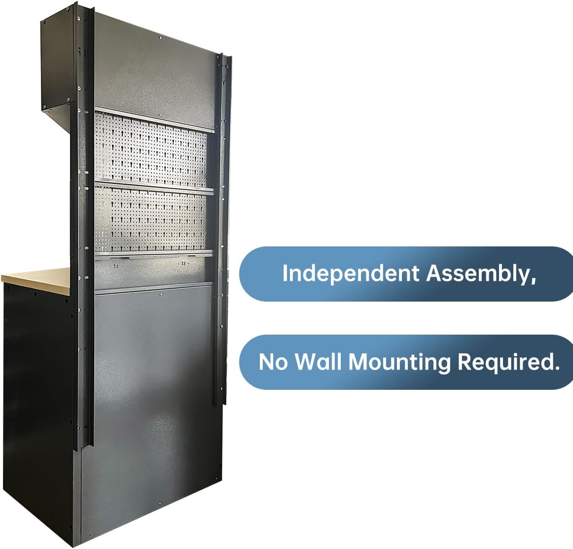 JZD Garage Storage Cabinet System Workshop, Tool Cabinets Combo with Wall Panel, for Workshop Organization, Wall Mounting Not Necessary