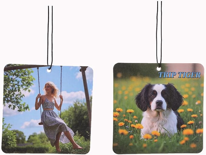 Custom Photo Car Air Fresheners with Picture- Personalized Scented Gifts for Girls Women & Men with New Car etc Various Smell, Mirror Hanging Accessories for Your Cars (Square)