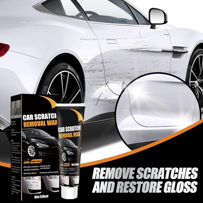 Scratch Remover for Vehicles, 2026 Upgraded Car Scratch Remover Polishing Wax, Car Scratch Repair Paste with Wipe and Sponge for Deep Scratches (5)