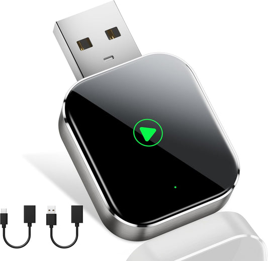 Mini CarPlay Wireless Adapter for Apple iPhone - Converts Wired to Wireless CarPlay Adapter, CarPlay Dongle Stick for Apple Wired CarPlay Cars & for iPhone iOS 10+, USB & Type-C, Plug & Play