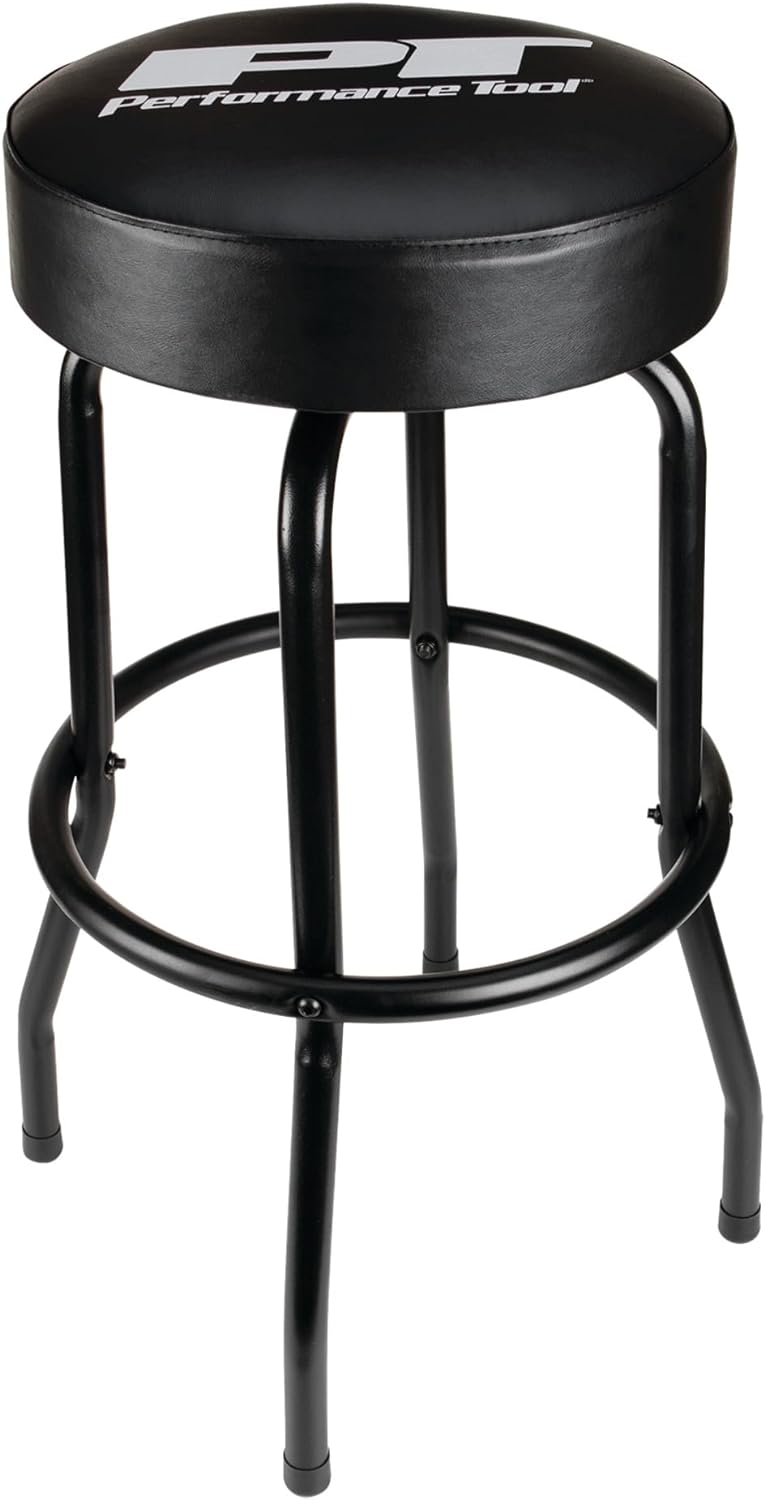 Performance Tool W85010 Swivel Seat Bar Stool for Mechanic Garages and Workshops, Black, 0.6x9.8x5.8-Inches