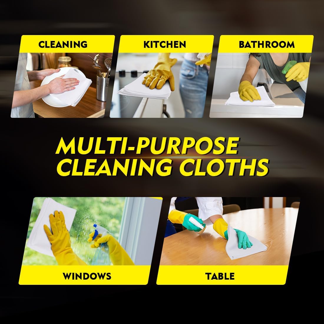 HOMEXCEL White Microfiber Cleaning Cloth 50 Pack, 12.5 x 12.5 inch Microfiber Towels for Cars, Ultra Absorbent Car Washing Cloth, Lint Free Streak Free Cleaning Rags for Car, Kitchen, and Window