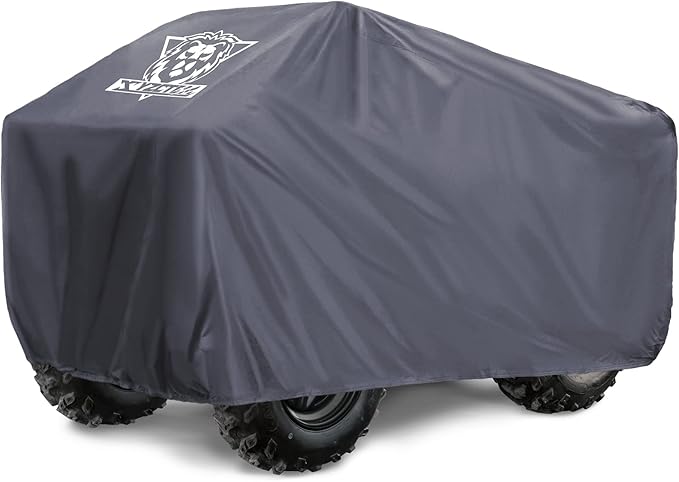 XYZCTEM Premium ATV Cover, Oxford Fabric Protection Against Water, UV, Wind, Quad Cover for Can-am,Suzuki,Kawasaki, Honda, Yamaha, Polaris and More, 4 Wheeler Accessories(Grey,82 inch)
