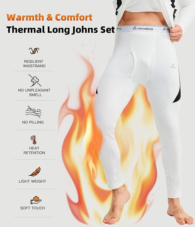 CL convallaria Thermal Underwear Long Johns Set Mens Winter Gift Hunting Gear Sport Base Layer Bottom Top