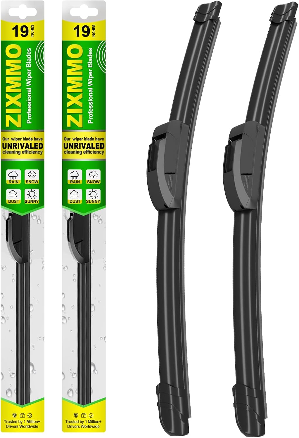 QUALITY 19in + 19in Premium All-Season Windshield Wiper Blades for Original Equipment Replacement(Set of 2)