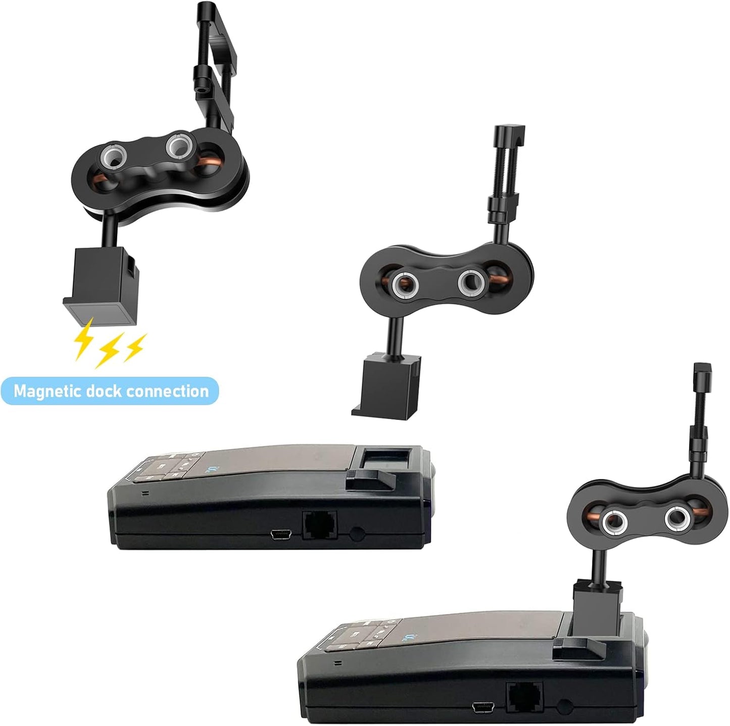 Radar Detector Mount,Aluminum Rearview Mirror Rod Radar Bracket,for Escort Max360c,Max 3, X IXc,Redline EX Beltronics Cobra DualPro GT 360 Radar Detector,with EZ Magnet Connection Base