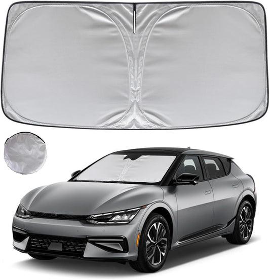 KAYZT Windshield Sun Shade for 2022-2025 2026 Kia EV6 Foldable Sunshade Front Window Custom Fit Car Accessories