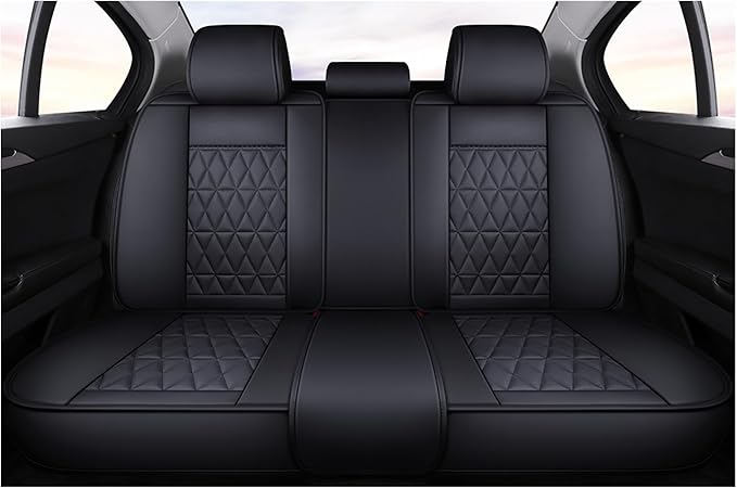 Leather Car Seat Covers,Waterproof Seat Covers 5-Seater Full Set with Airbag Compatible,Universal Automotive seat Covers for Cars,SUV,Trucks,Pickup