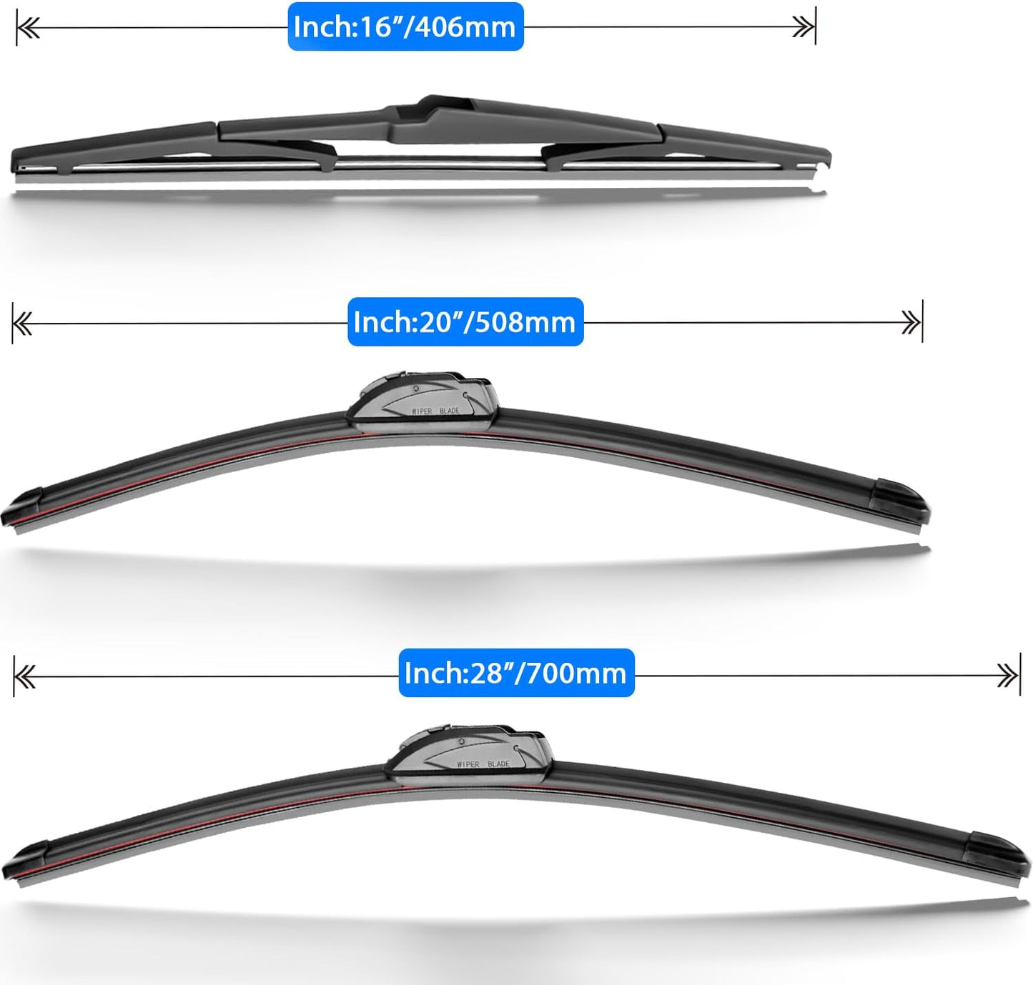 Windshield Wiper Blades Replacement for 2011-2020 Toyota Sienna Original Factory Quality Front Rear Wipers Blade Set for My Car - 28" 20" 16" (Pack of 3)