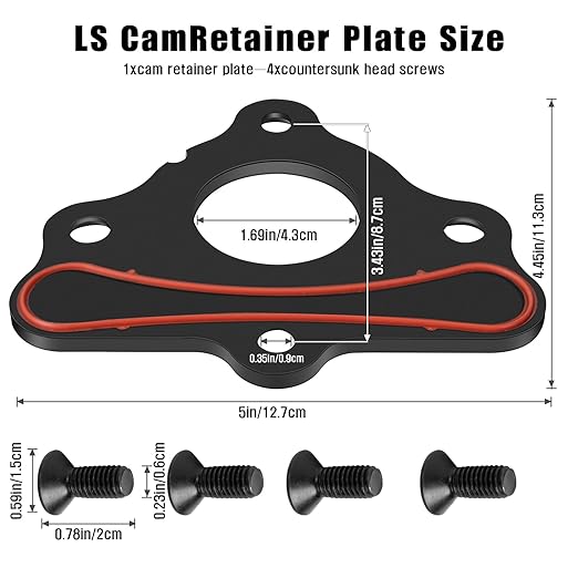 Camshaft Retainer Plate Gasket & Bolt Kit Compatible with GM Gen 3, 4, 5 LS & LT Engines – Fits LS1 LS2 LS3 L83 L86 L87 4.8L 5.3L 6.0L 6.2L – Replaces 12589016, BTR89016