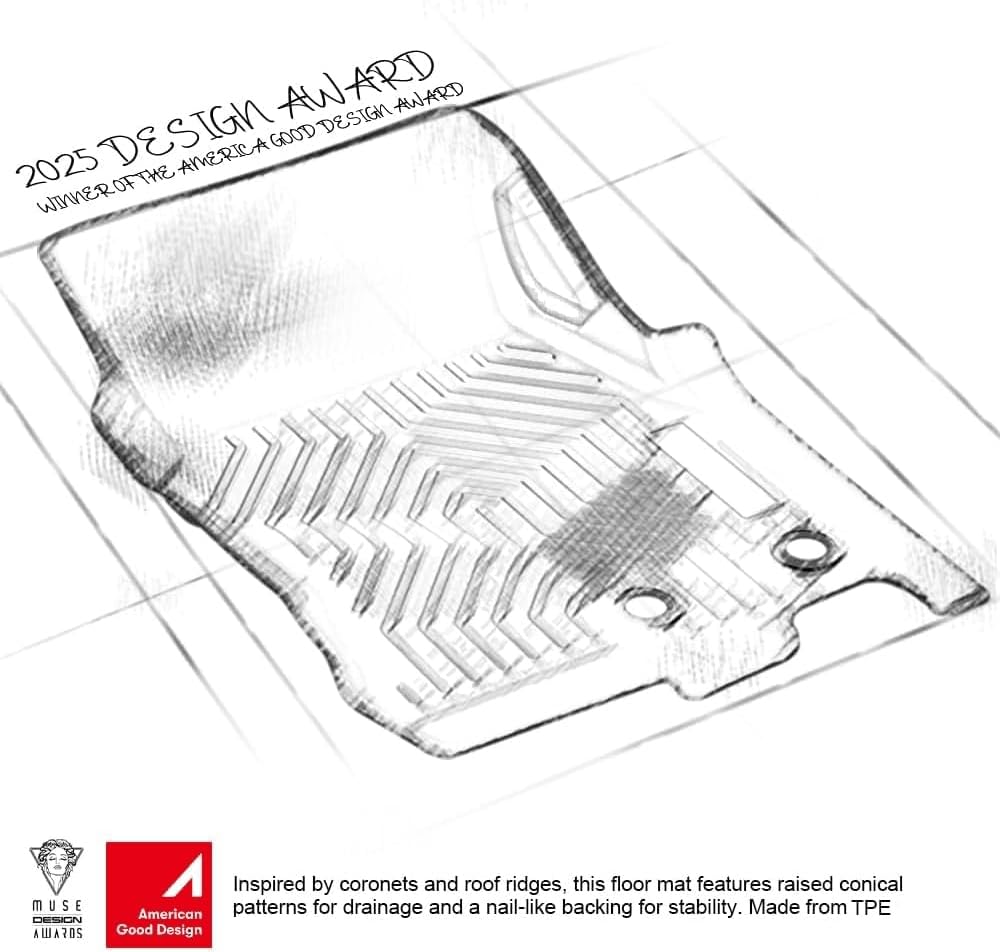 G-PLUS Floor Mats 3PCS Compatible with Honda Accord Sedan 2018 2019 2020 2021 2022 TPE All Weather Full Cover Protection 3 Piece,1st & 2nd Row Floor Liners