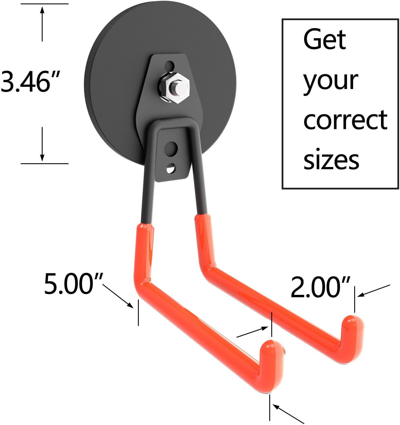 Heavy Duty Large Magnetic Hooks, Strong Magnet Hooks for Garden Tools,Hose,Straps,Steel Pegboard,Workshop,Anti-Scratch EV Charger Holder,Magnetic Cable and Tool Holder(4 Pack)