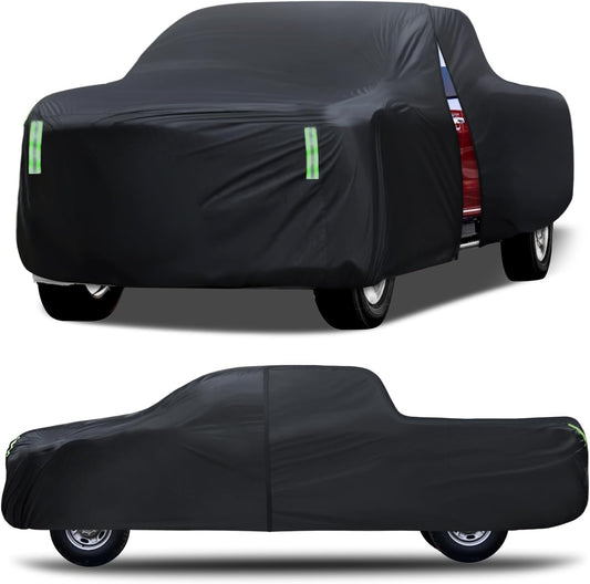 Car Cover Waterproof All Weather，Full Outdoor Pickup Truck Cover Rain UV Protection, Size T4 Universal Fit for Ford F150 Chevy Silverado Dodge Ram 1500. (Fit Truck Length 243 to 250 inch)