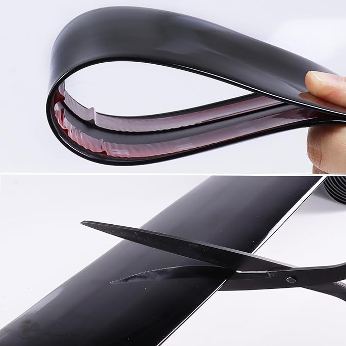 2"(50mm) Automotive Trim Molding 32FT Heavy Duty Car Side Moldings Self Adhesive UV Protected Scratch-Proof for Truck RV Boat Exterior Interior Body Door Window Bumper, Glossy Black