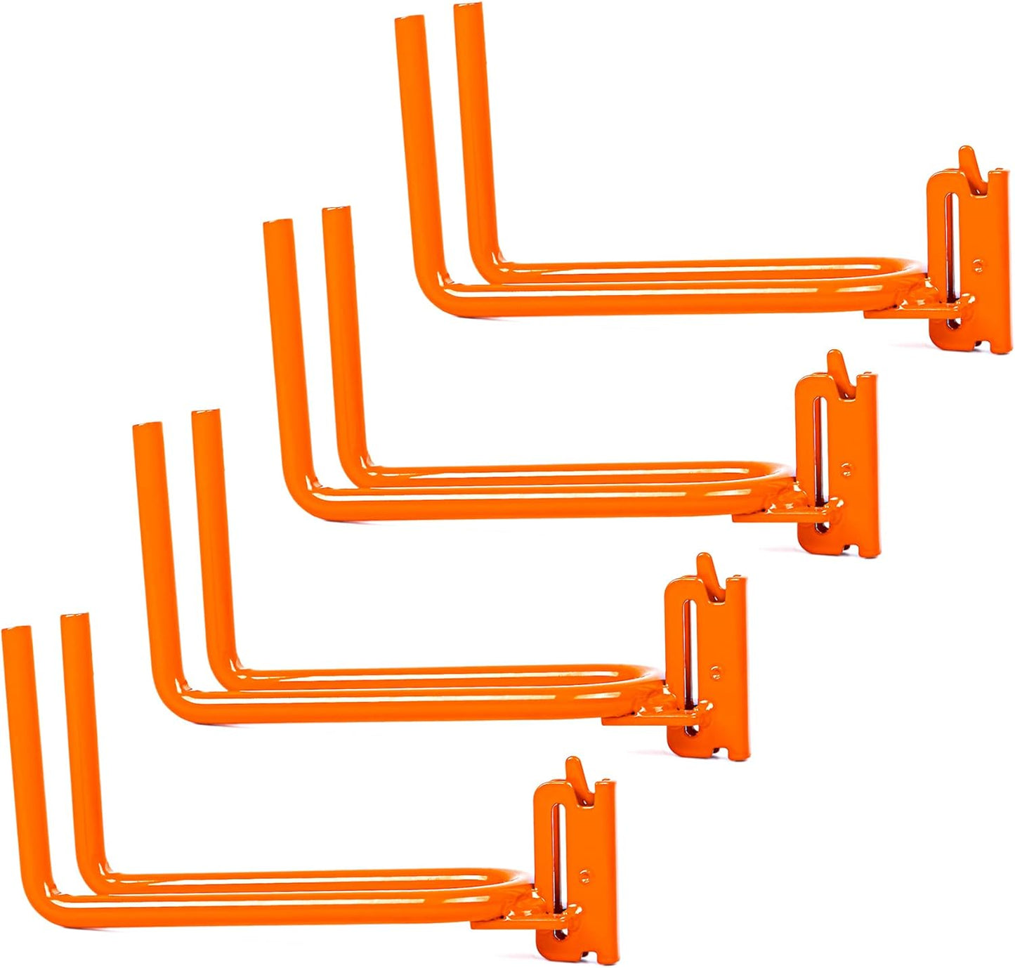 4-Pack E-Track Heavy Duty Shovel/Tool Hanger, E Track Hooks for Tools, Rakes, Spades in Trailers, Trucks, Workshop and Warehouse with E-Tracks, E Track Accessories Tool Holder (Orange)