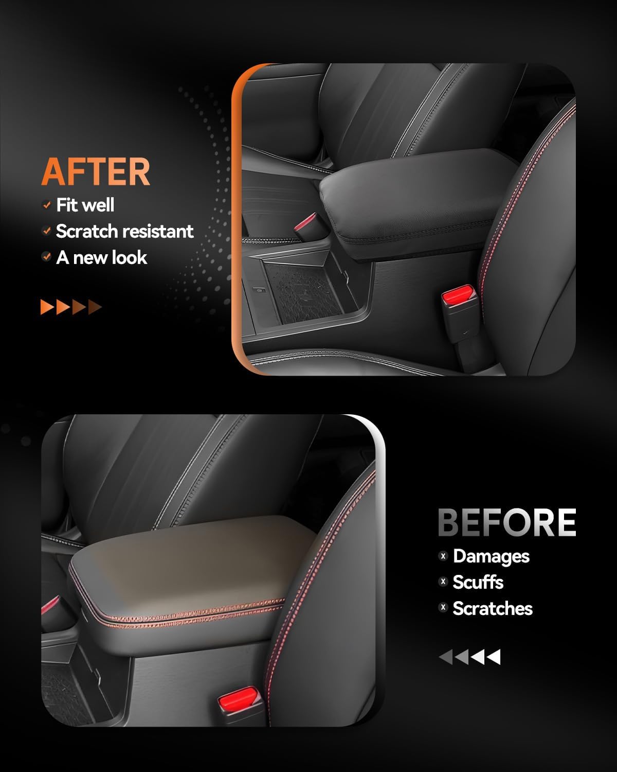 CDEFG for Nissan Frontier 2022-2025 Center Console Cover Armrest Box Cover for Frontier (S, SV, SL, Pro-X, Pro-4X) 2022 2023 2024 2025 Accessories Console Arm Rest Protector