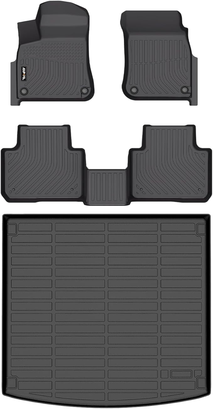 AIPOIL® Floor Mats & Cargo Liner Set for 2019-2025 Porsche Cayenne All Weather Protection TPE Anti-Slip Automotive Full Set Custom Car Mats Accessories - Black
