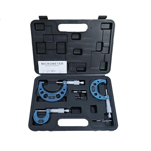 HDLNKAK Outside Micrometer Set, 0-3" Machinist Micrometer, 3 Pcs Machinist Tool Set, 0.0001" Graduation Micrometer Set, Alloy Precision Micrometer, Micrometer Standard Set with Case