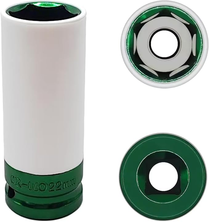 22mm 1/2" Drive Wheel Protector Impact Socket, Non-Marring Lug Nut Thin Wall Deep Socket