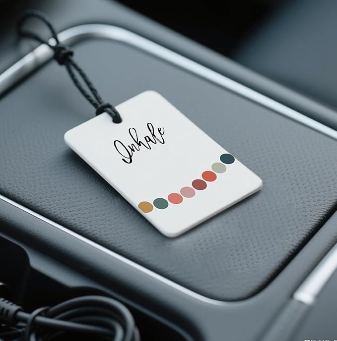 Mindfulness Car Air Fresheners - 'Inhale, Exhale, Relax, Smile' Quotes, 4 - Pack Ideal Decor & Gift for Wellness Seekers, for Car, Closet & Home