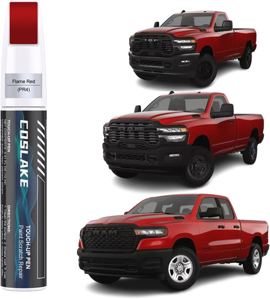 Car Touch Up Paint(Flame Red(PR4)) for Dodge Ram, Car Paint Scratch Repair Kit, Quick & Easy Solution to Repair, 2 in 1 Scratch Remover Pen with 2PCS Disposable Micro Applicators