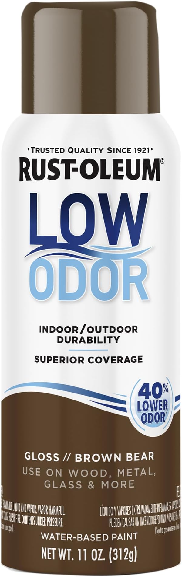 Rust-Oleum Low Odor Premium Spray Paint, 11 oz, Gloss Brown Bear