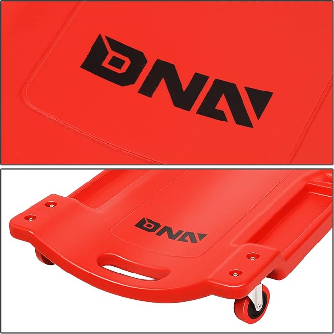 DNA MOTORING 36" L X 17" W x 4.25" H Vehicle Repair Low Profile Automotive Creeper w/Padded Headrest, Red, TOOLS-00201