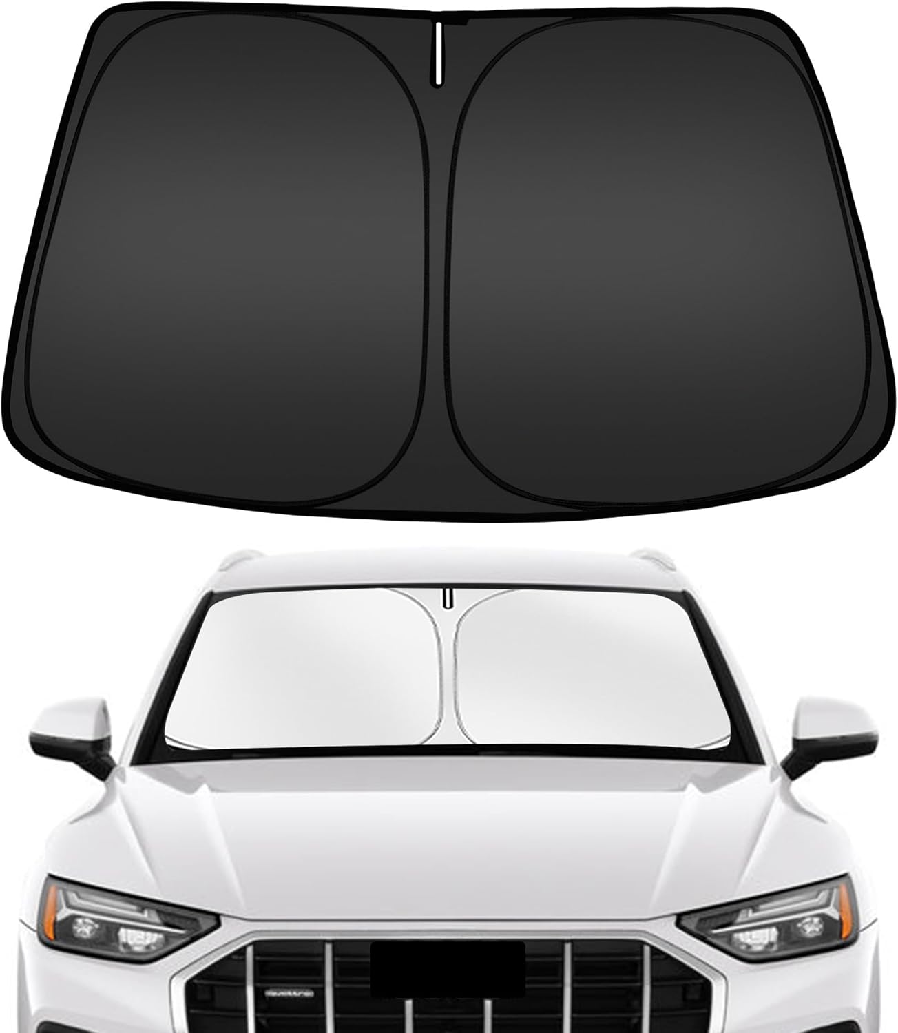 ARISMOTOR Windshield Sun Shade for Audi Q5 2018-2025 2026, Custom Fit Foldable Front Window Sunshade Sun Visor Protector, Block UV Rays Keep Your Car Cooler