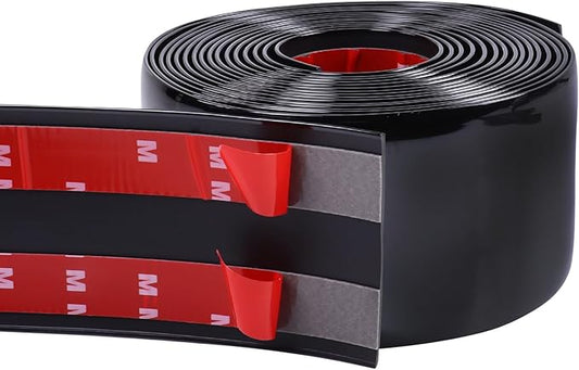 2"(50mm) Automotive Trim Molding 25FT Heavy Duty Car Side Moldings Self Adhesive UV Protected Scratch-Proof for Truck RV Boat Exterior Interior Body Door Window Bumper, Glossy Black