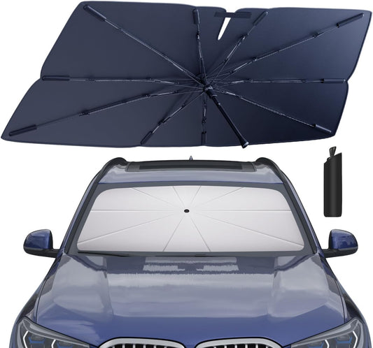 Windshield Sun Shade Umbrella: for BMW-X5-2019-2025 - Front Custom Car Window Shades - Foldable BMW X5 Sunshades Block UV Keep Cool