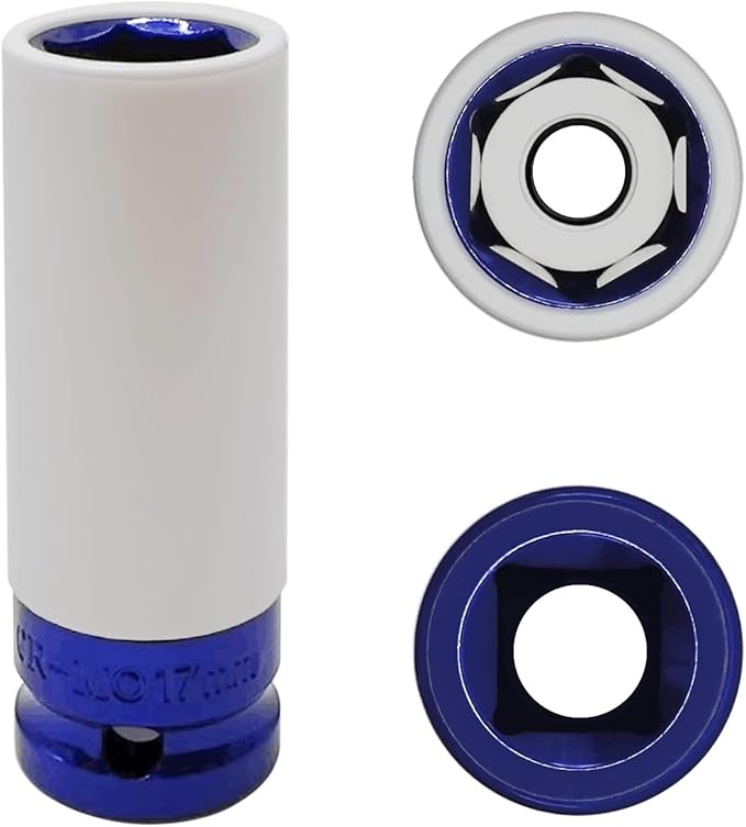 17mm Impact Wheel Nut Socket, Thin Wall Deep Socket for Lug Nuts
