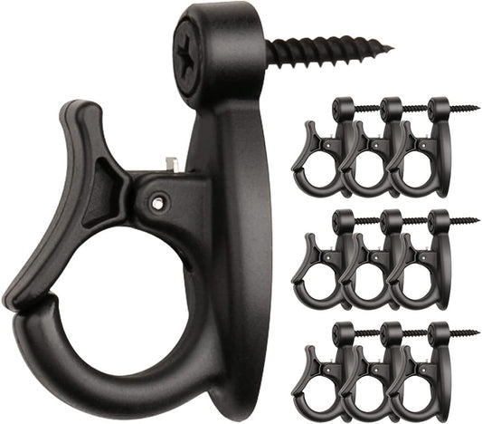 Light Hanger Hooks,String Light Hooks,Screw-in Hooks for Hanging String Lights and Wire,Plants,Wind Chimes,Plastic,Black,20 Pack