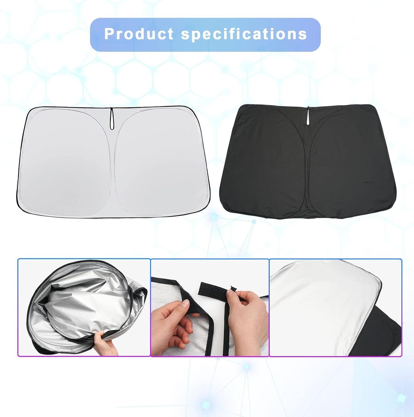 SXCY for 2022-2025 Hyundai Tucson/Santa Cruz Windshield Sunshade for 2022-2025 Hyundai Tucson/Santa Cruz Accessories 2023-2025 Santa Cruz Sunshade Foldable Sun Shield 2024 Tucson Sunshade Block UV Ray