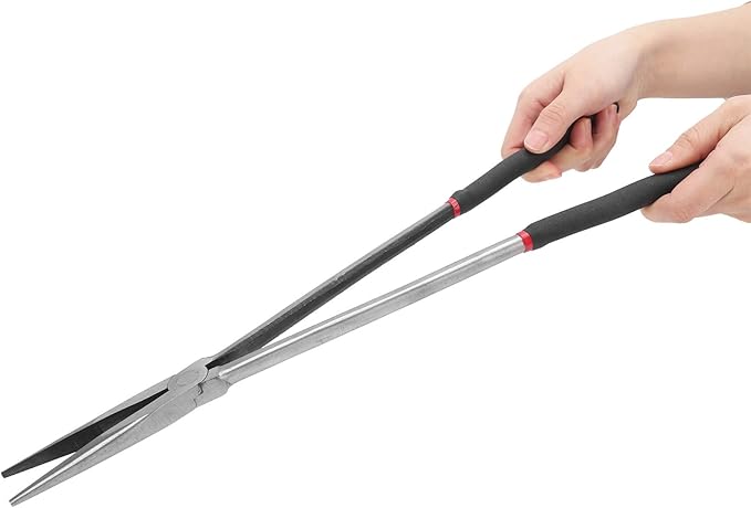 16 Inch Long Reach Pliers,Extra Long Needle Nose Pliers,Tool Steel Long Reach Pliers with Nonslip Handle for Working in Tight Spaces