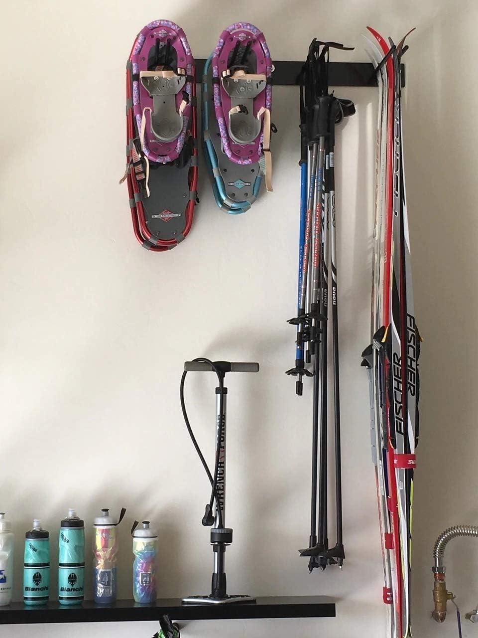 StoreYourBoard Ski Storage Rack, Indoor Wall Mount Garage Organizer (16 Skis), Solid Steel