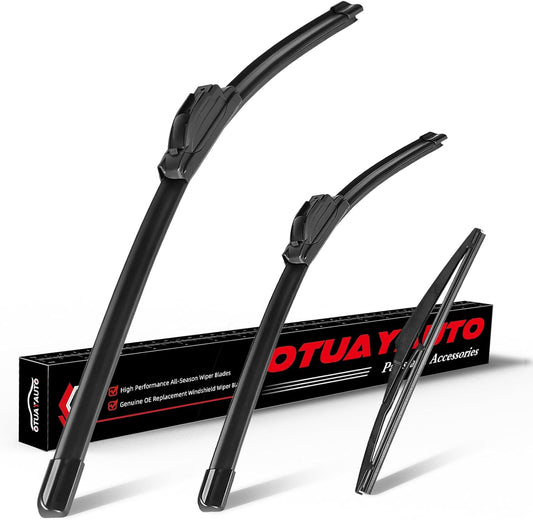 OTUAYAUTO Premium Windshield Wiper Blades - Replacement for Dodge Journey 2009-2020 - Precision Fit, All-Weather Performance, Front and Rear Wiper Blades, J/U Hook - 24"+19"+12" (Pack of 3)