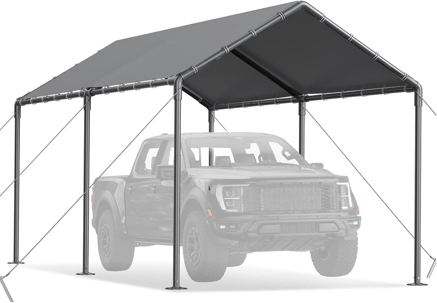 Carport 10x20ft Heavy Duty Car Tent, Portable Garage, Car Shelter, All-Season Tarp Tent for Car, Party，Grey