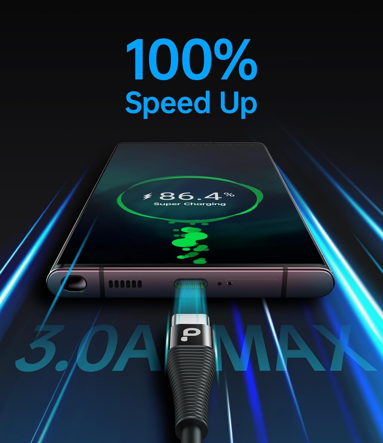 USB C to C Cable 100W 3FT for Car, Coiled USB C Cable Fast Charging for iPhone 16, Short USB Type C Cable for iPhone 15/Pro Max/Plus/Samsung Galaxy S23, Compatible All Type C Devices -Black