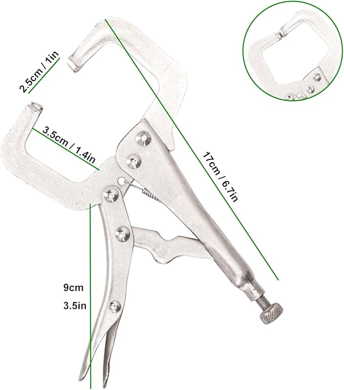 6 Pack 6 Inch Locking C Clamp, C-Clamp Pliers, Heavy Duty Vice Grips for Home Improvement, Welding & Workshop