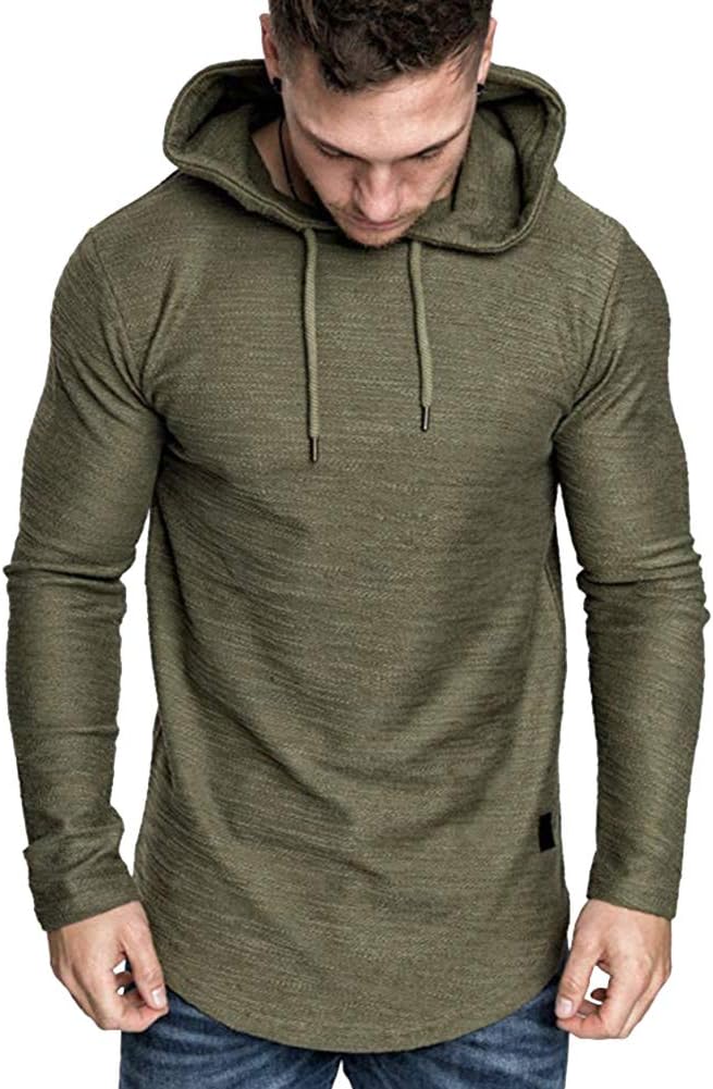 Lexiart Mens Fashion Athletic Hoodies Sport Sweatshirt Solid Color Fleece Pullover