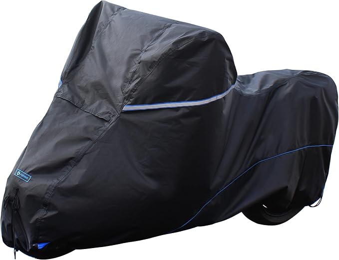 FENRIR 420D Oxford Cloth 88.6" 225CM Motorcycle Cover Exhaust Pipe Anti-Scalding Waterproof Outdoor Outside Storage for Naked Sprot Supermoto Motocross Cruise Street Bike Supersport Scooter Dirt Bike