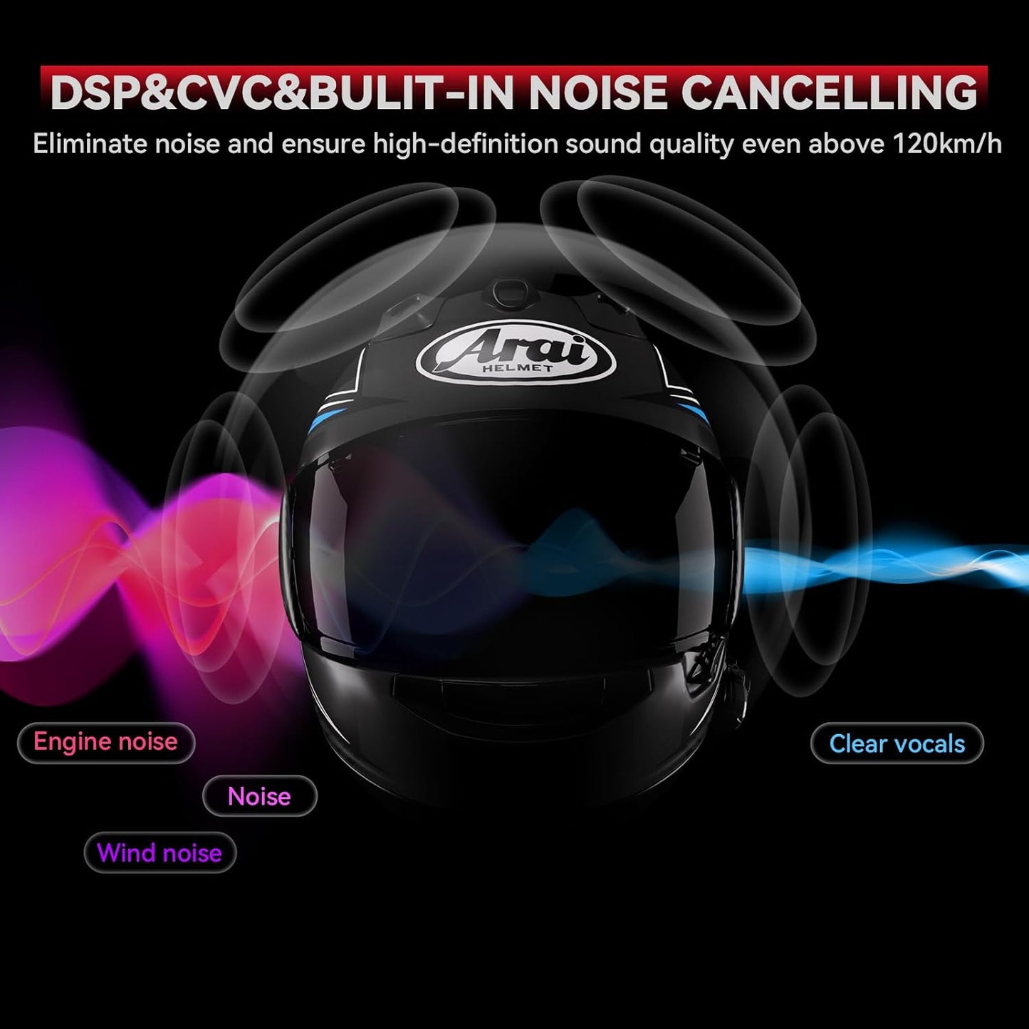 X10 10 Riders Group Mesh Motorcycle Intercom, 3000m Motorcycle Bluetooth Headset V5.3 with Audio Multitasking/Music Sharing, Helmet Communication Systems for ATV/Snowmobile/Ski, 2 Pack