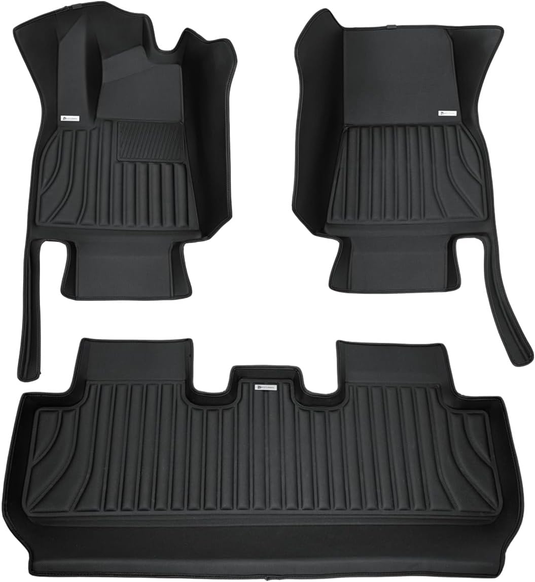 Extreme Coverage Floor Mats for Tesla Model Y (2021-2025) – Full 360° Cabin Protection, GapZero Fit with TrackGuard Rail Protection (Does NOT fit 7-Seat & Juniper)