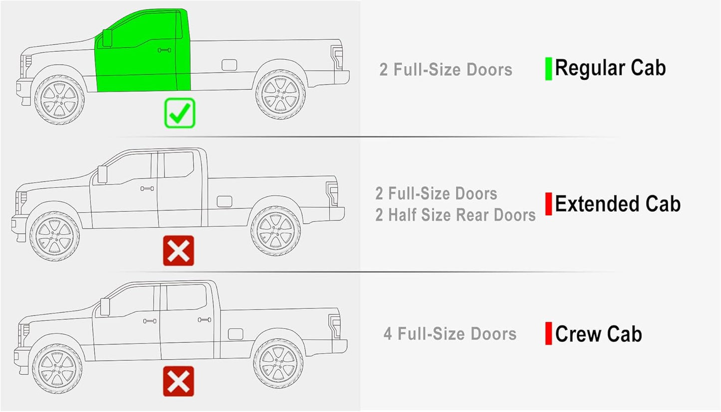 APS 6in 304 Stainless Steel (Polished Flat Style) Running Boards Side Bars Side Steps Compatible with Ford F150 2015-2025 Regular Cab & F-250 F-350 Super Duty 2017-2025