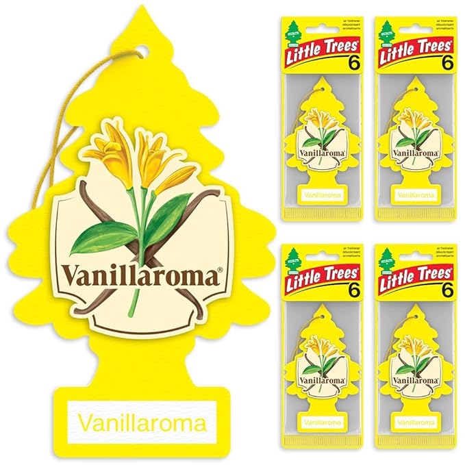 LITTLE TREES Car Air Freshener | Hanging Tree Provides Long Lasting Scent for Auto and Home | Vanillaroma, 24 Air Fresheners